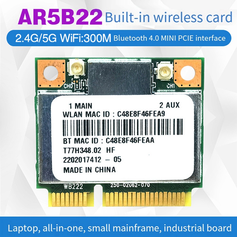 AR5B22 AR9462 WiFi Card+Intern - Antenna 2.4Ghz 评论和价格
